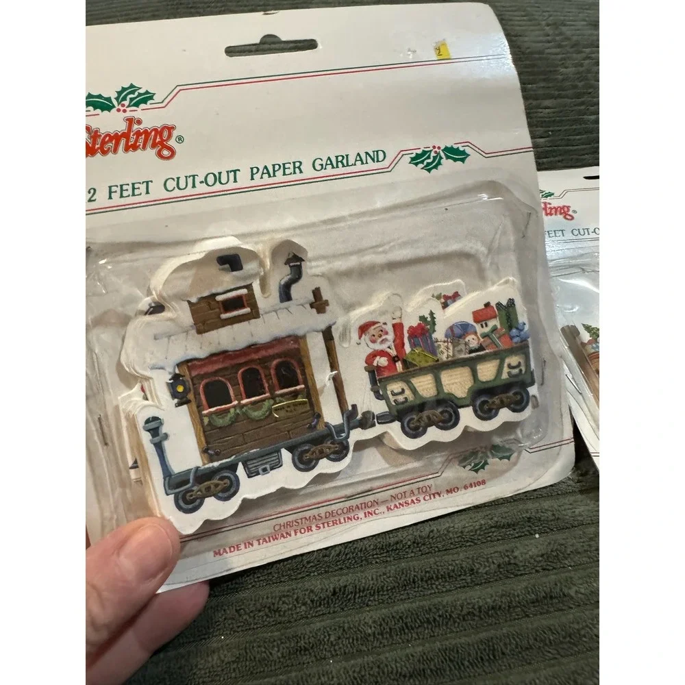 Sterling 12 Feet Cut Out Paper‎ Garland Train Santa Christmas Decoration New